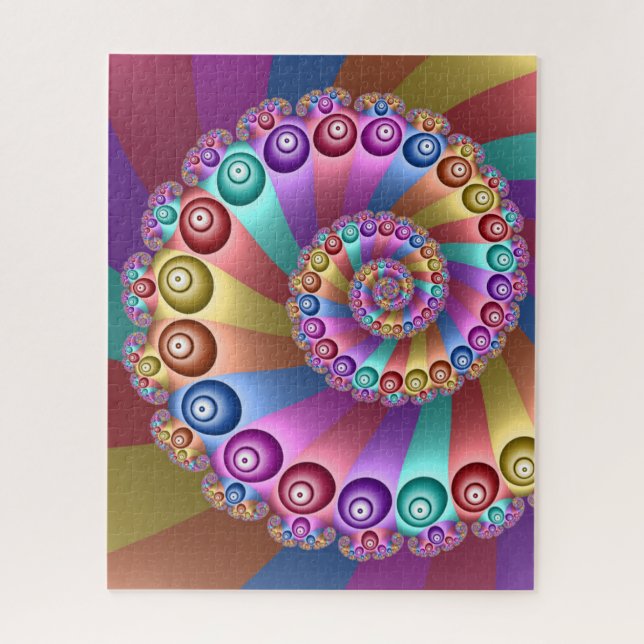 Beautiful Rainbow Colours Abstract Fractal Art Jigsaw Puzzle (Vertical)