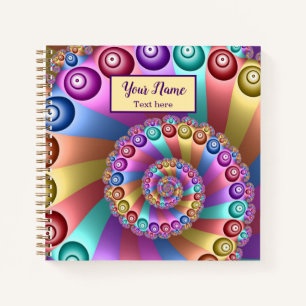 Beautiful Rainbow Colours Abstract Fractal Art Nam Notebook