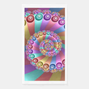 Beautiful Rainbow Colours Abstract Fractal Art Napkin