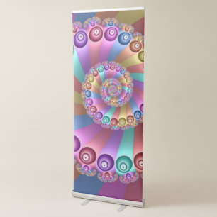 Beautiful Rainbow Colours Abstract Fractal Art Retractable Banner