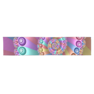 Beautiful Rainbow Colours Abstract Fractal Art Short Table Runner
