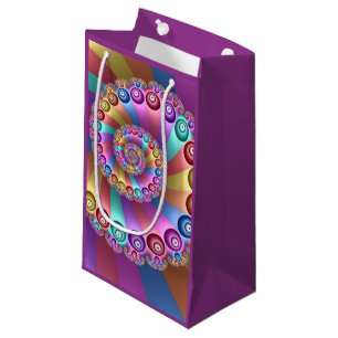Beautiful Rainbow Colours Abstract Fractal Art Small Gift Bag