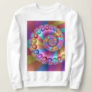 Beautiful Rainbow Colours Abstract Fractal Art Sweatshirt