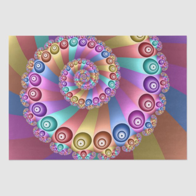 Beautiful Rainbow Colours Abstract Fractal Art Tissue Paper (Front)