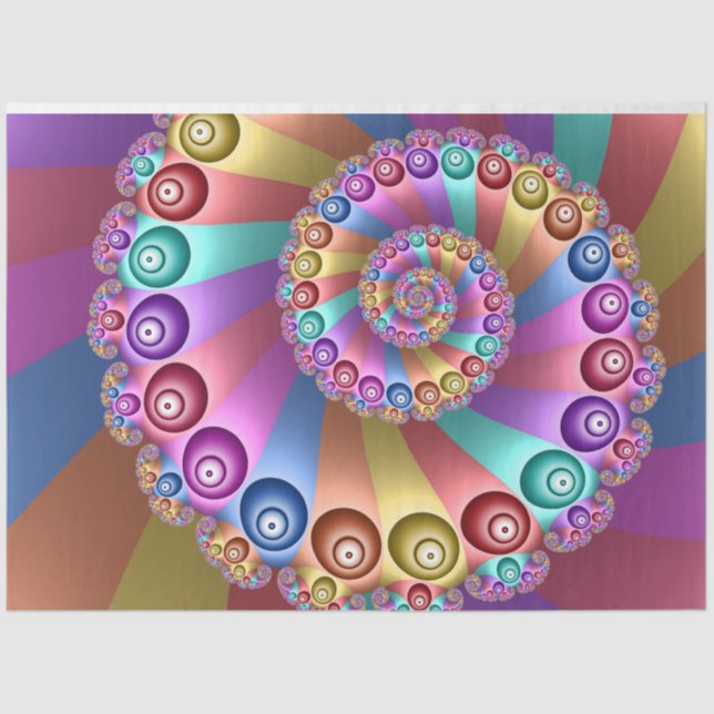 Beautiful Rainbow Colours Abstract Fractal Art Tissue Paper (Front)