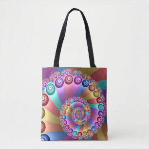 Beautiful Rainbow Colours Abstract Fractal Art Tote Bag