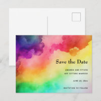 Beautiful Rainbow Colours Abstract Save the Date