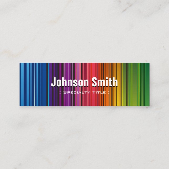 Beautiful Rainbow Colours - Contemporary Colourful Mini Business Card (Front)