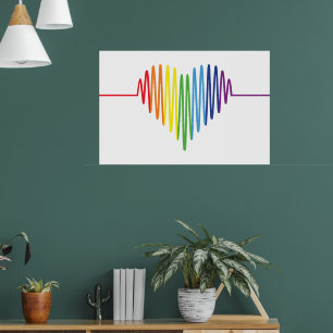 Beautiful Rainbow Colours of a Beating Human Heart Poster