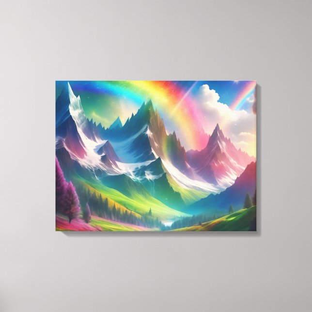 Beautiful Rainbow Fantasy Realm Canvas Print (Front)