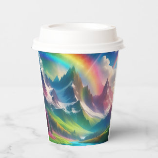 Beautiful Rainbow Fantasy Realm Paper Cups