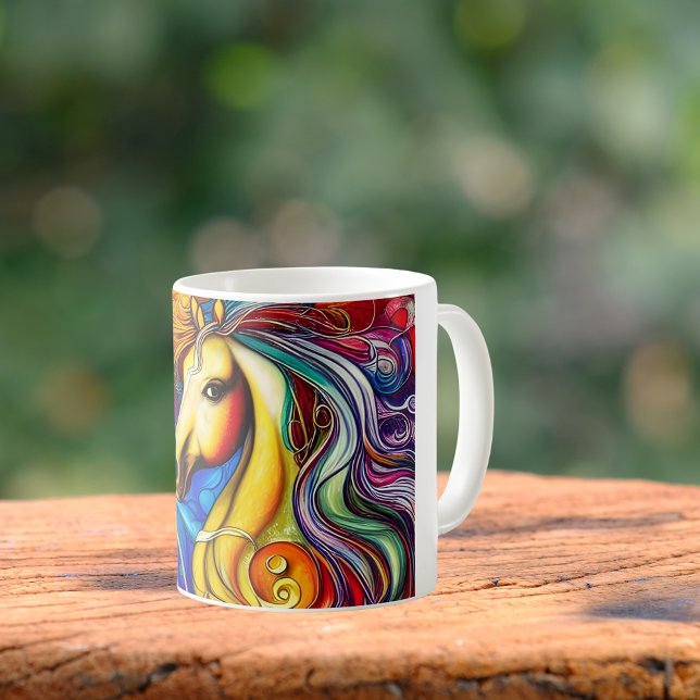 Beautiful Rainbow Horse Portrait  Coffee Mug (Creator Uploaded)