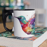 Beautiful Rainbow Hummingbird with Splatter Effect Two-Tone Coffee Mug<br><div class="desc">Gorgeous hummingbird in rainbow colours with a paint splatter effect.</div>