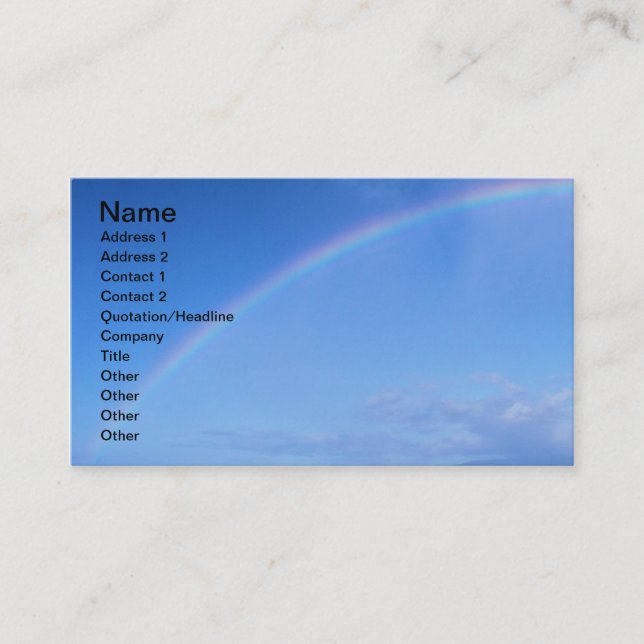 Beautiful Rainbow in Hawaii over the Pacific Ocean Business Card (Front)