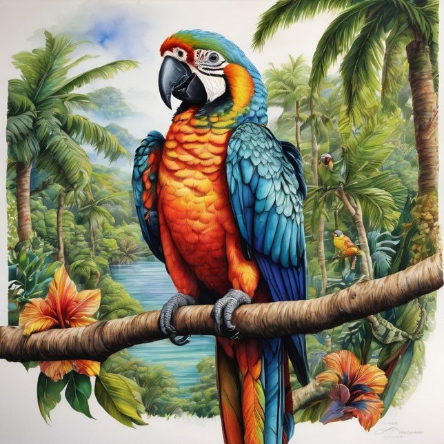 Beautiful Rainbow Parrots Necktie (Creator Uploaded)