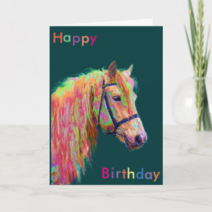 Beautiful Rainbow Pony Birthday Card