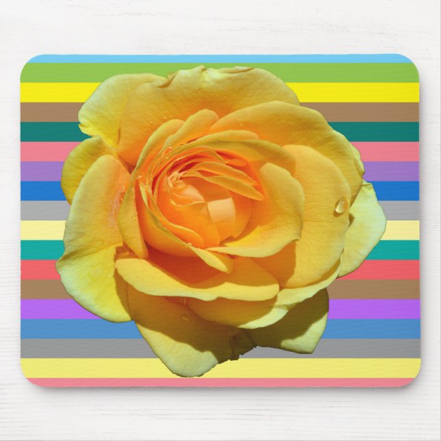 Beautiful rainbow rose mouse mat (Front)