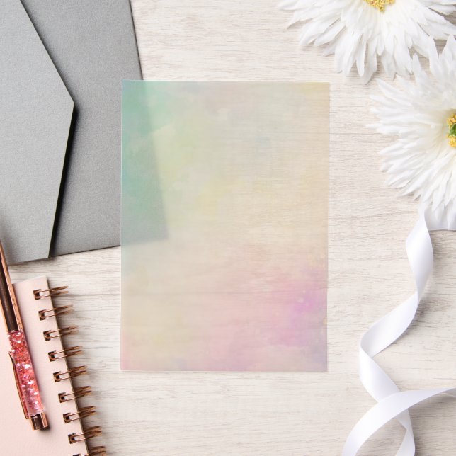 Beautiful Rainbow Shades of Green Pink Blue Vellum Invitations (Wedding)