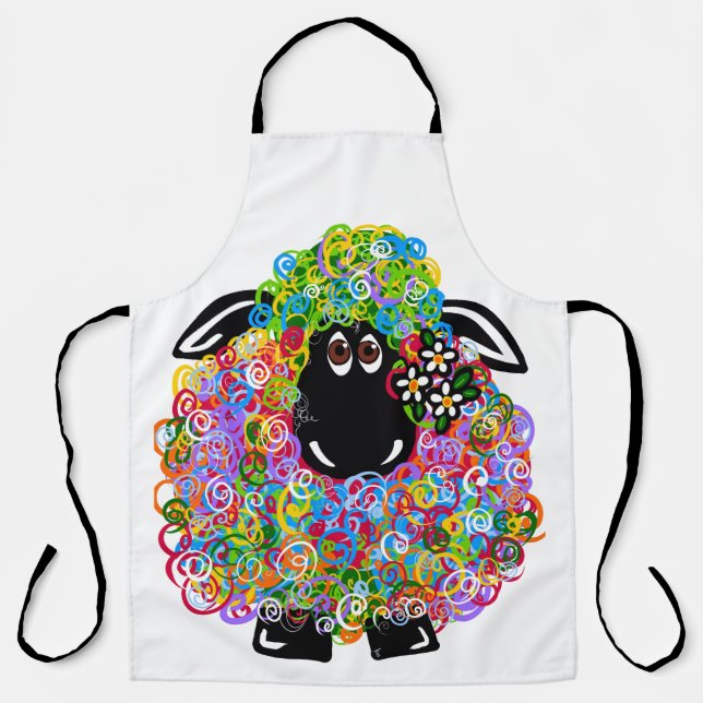 Beautiful Rainbow Sheep Of The Family Apron (Front)