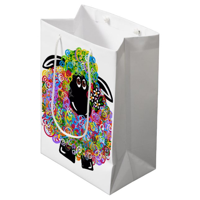 Beautiful Rainbow Sheep Of The Family Medium Gift Bag (Front Angled)