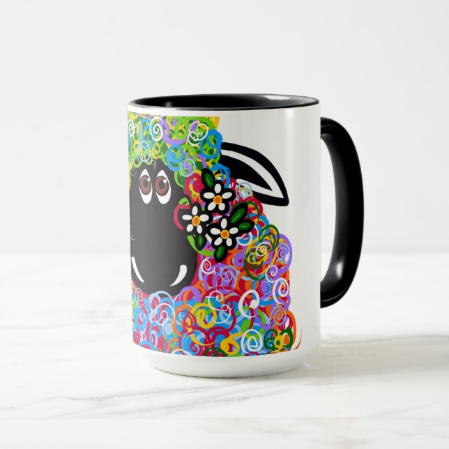 Beautiful Rainbow Sheep Of The Family Mug (Front Right)