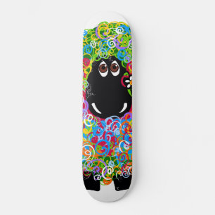 Beautiful Rainbow Sheep Of The Family Skateboard