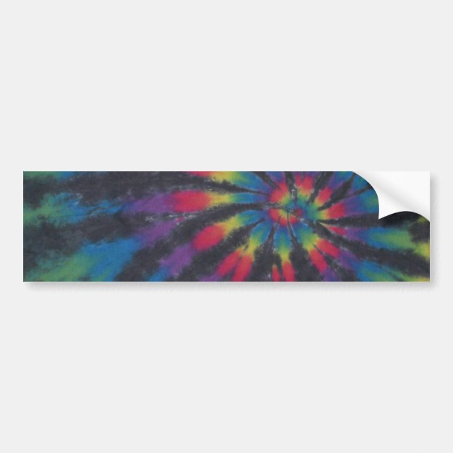 Beautiful Rainbow Swirl Spiral Tie Dye PhatDyes Bumper Sticker (Front)