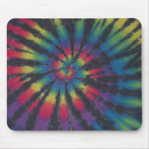 Beautiful Rainbow Swirl Spiral Tie Dye PhatDyes Mouse Mat