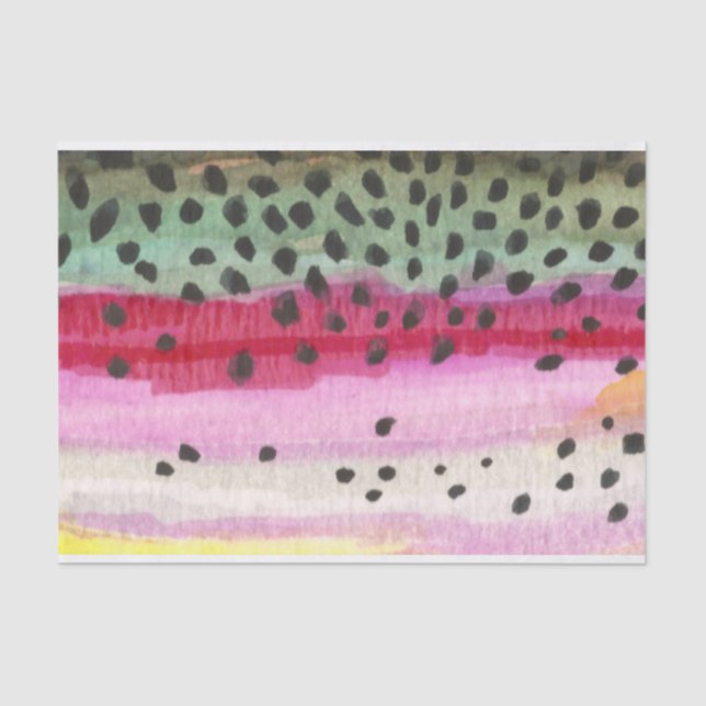 Beautiful Rainbow Trout Fishing Tissue Paper (Front)