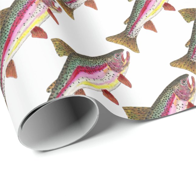 Beautiful Rainbow Trout for Fishing Men and Women Wrapping Paper (Roll Corner)