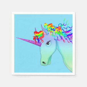 Beautiful rainbow unicorn napkin