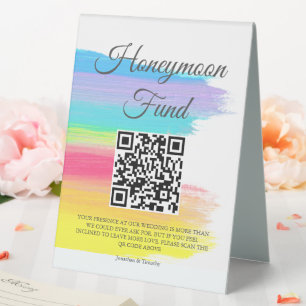 Beautiful Rainbow Wedding Honeymoon Fund QR Code
