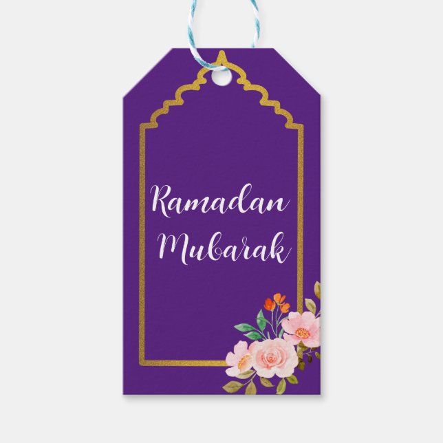 Beautiful Ramadan Mubarak gift tags (Front)