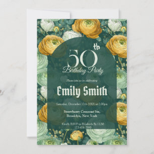 Beautiful Ranunculus Luxury Girl’S Birthday Invitation