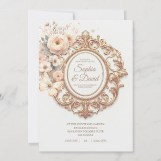 Beautiful Ranunculus Wedding  Invitation