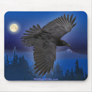 BEAUTIFUL RAVEN & Moon Mousepad