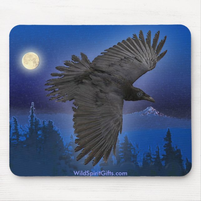 BEAUTIFUL RAVEN & Moon Mousepad (Front)