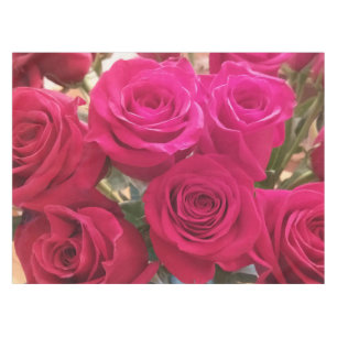 Beautiful Real Red Roses Print Tablecloth