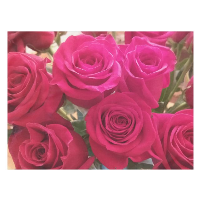 Beautiful Real Red Roses Print Tablecloth (Front (Horizontal))