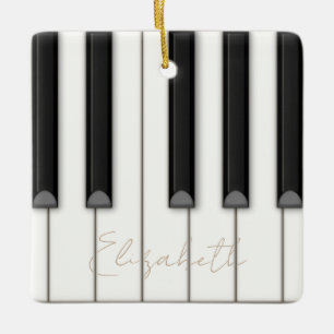 Beautiful Realistic Piano Keys Personalised Music Ceramic Ornament