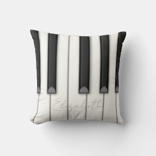 Beautiful Realistic Piano Keys Personalised Music Cushion