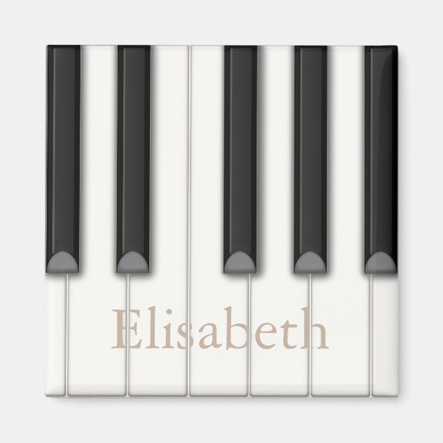 Beautiful Realistic Piano Keys Personalised Music Magnet (Front)