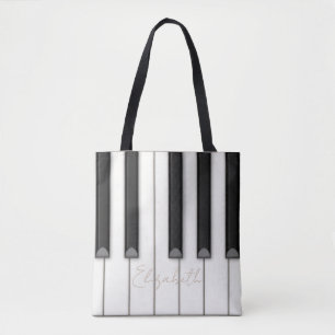Beautiful Realistic Piano Keys Personalised Music Tote Bag