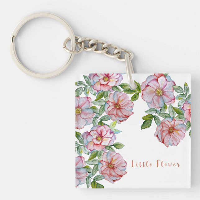 Beautiful realistic watercolor roses. key ring (Front)