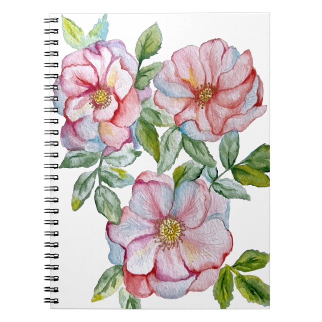 Beautiful realistic watercolor roses. notebook (Front)