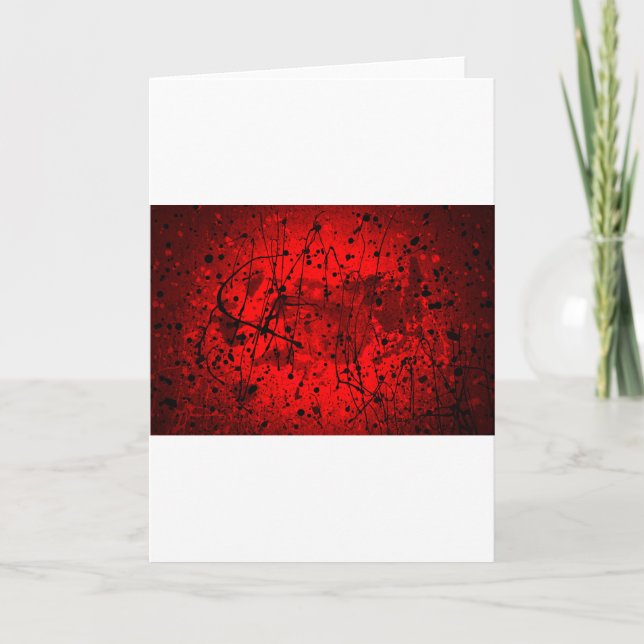 Beautiful Red Abstract Art Splatters Holiday Card (Front)