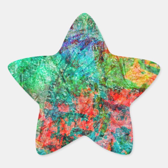 Beautiful red abstract star sticker,Delight red  Sticker (Front)