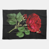 Beautiful Red Abstract Texture Rose Tea Towel (Horizontal)