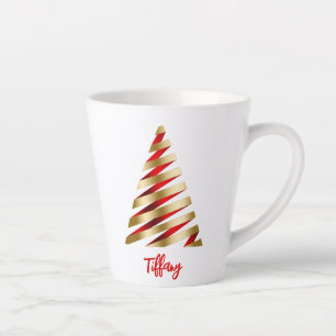 Beautiful Red and Gold Christmas Tree  Latte Mug