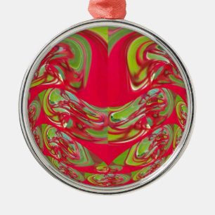 Beautiful Red and Green Texture Colour Abstract Ar Metal Tree Decoration